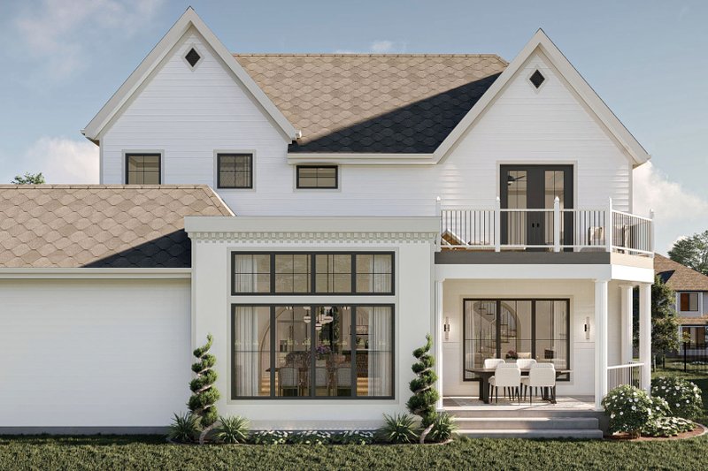 House Blueprint - Exterior - Rear Elevation for Modern House Plan #455-618 - 4 bed, 4.5 bath