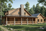 Country Style House Plan - 10 Beds 3.5 Baths 4134 Sq/Ft Plan #17-652 Exterior 