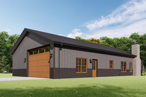 Exterior - Other Elevation 3 for Barndominium House Plan #1092-62 - 3 bed, 2 bath