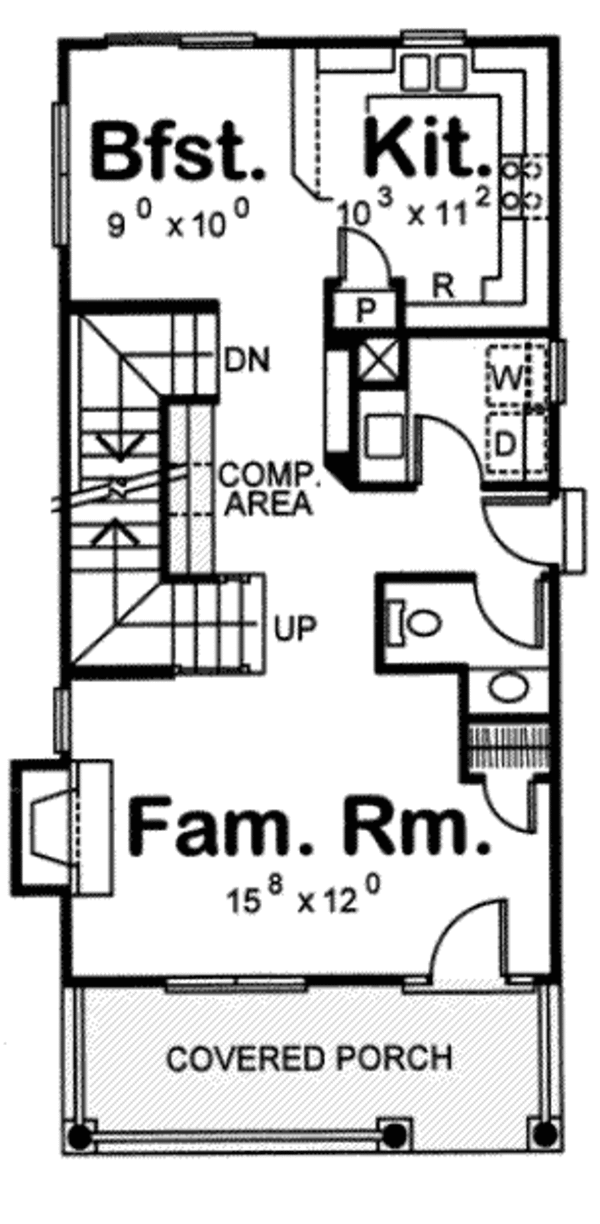 Craftsman Floor Plan - Main Floor Plan #20-1753