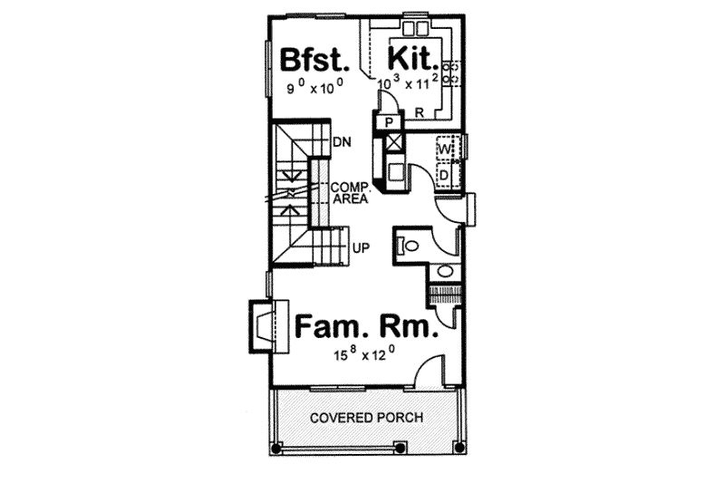 Dream House Plan - Floor Plan - Main Floor for Craftsman House Plan #20-1753 - 3 bed, 3 bath