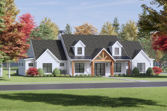 Exterior - Front Elevation 3 for Farmhouse House Plan #1096-34 - 4 bed, 4.5 bath