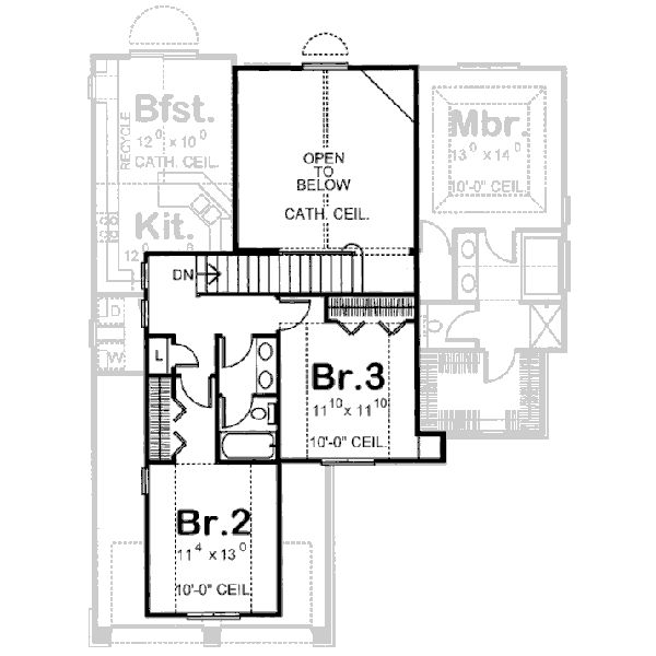 House Plan Design - European Floor Plan - Upper Floor Plan #20-1406