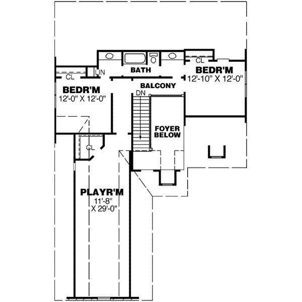European Floor Plan - Upper Floor Plan #34-206