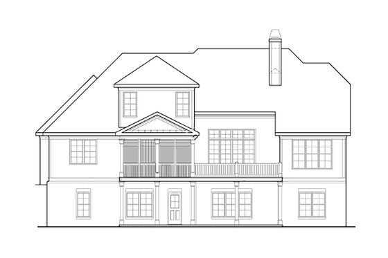 Exterior - Rear Elevation 1 for Craftsman House Plan #927-2 - 3 bed, 2.5 bath