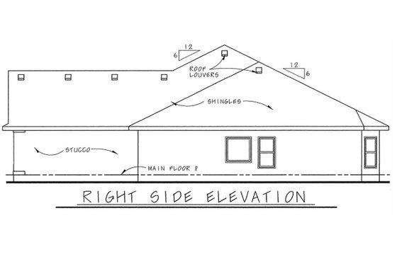 Exterior - Other Elevation for Traditional House Plan #20-1609 - 3 bed, 2 bath