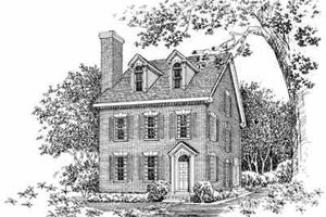 Colonial Exterior - Front Elevation Plan #72-382