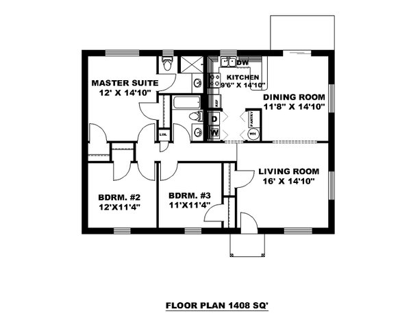 Ranch Floor Plan - Main Floor Plan #117-295