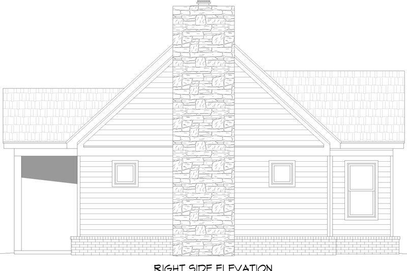 Architectural House Design - Exterior - Other Elevation 1 for Country House Plan #932-1072, 0.5 bath