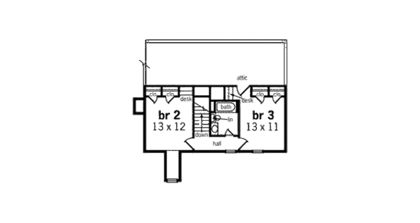 House Plan Design - European Floor Plan - Upper Floor Plan #45-339