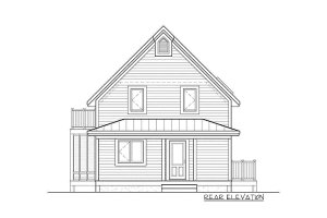 Exterior - Rear Elevation for Cabin House Plan #25-4527 - 3 bed, 2 bath