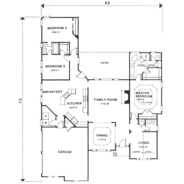 European Floor Plan - Main Floor Plan #129-136