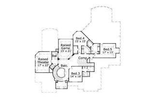 Floor Plan - Upper Floor for European House Plan #411-663 - 5 bed, 5.5 bath