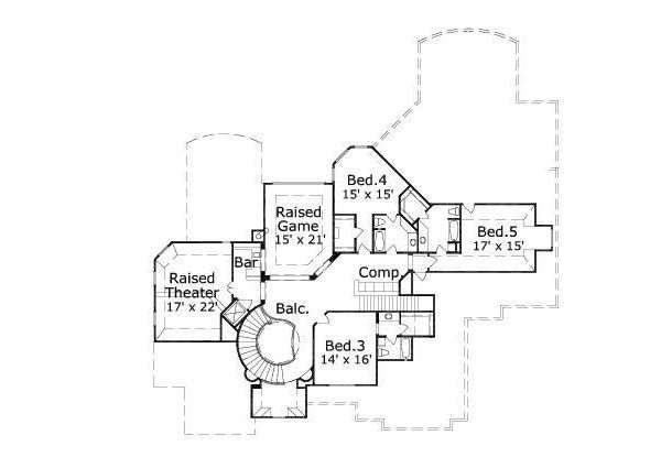European Floor Plan - Upper Floor Plan #411-663