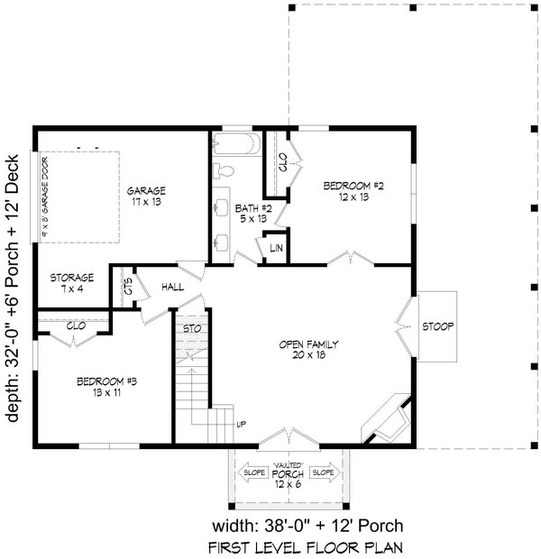 Craftsman Floor Plan - Main Floor Plan #932-969