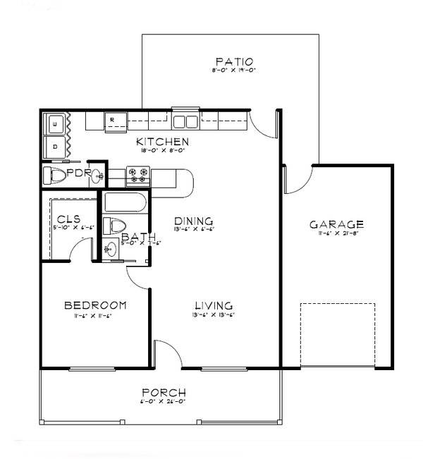 Cottage Floor Plan - Main Floor Plan #515-40