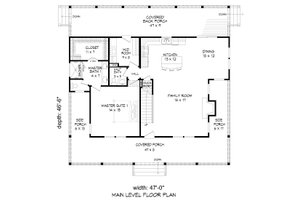 Floor Plan - Main Floor for Cabin House Plan #932-44 - 4 bed, 2.5 bath