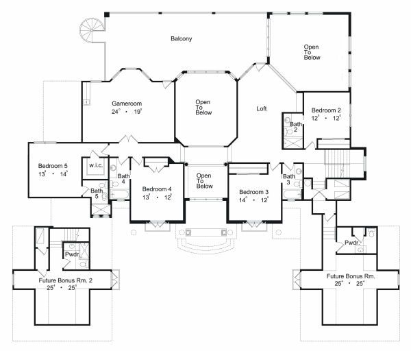 House Design - European Floor Plan - Upper Floor Plan #417-444