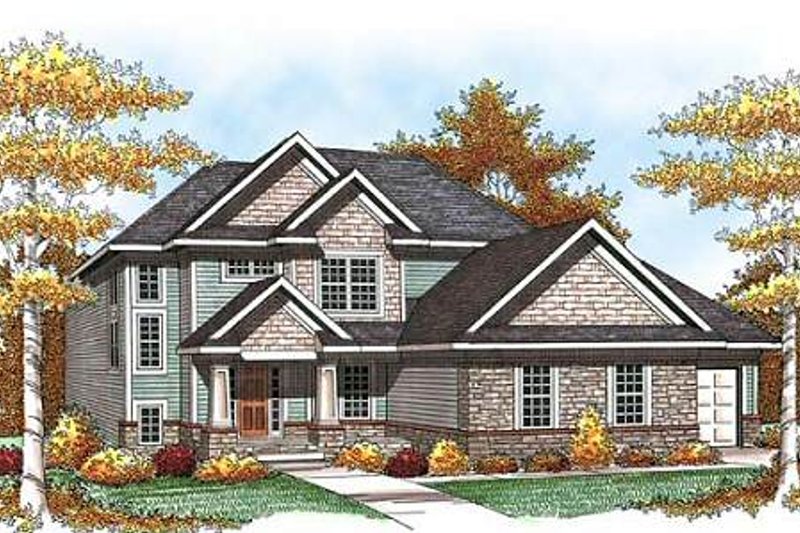House Blueprint - Craftsman Exterior - Front Elevation Plan #70-933