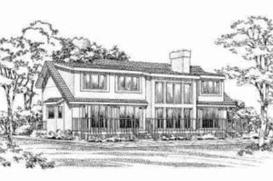 Exterior - Rear Elevation for Traditional House Plan #72-314 - 4 bed, 3.5 bath