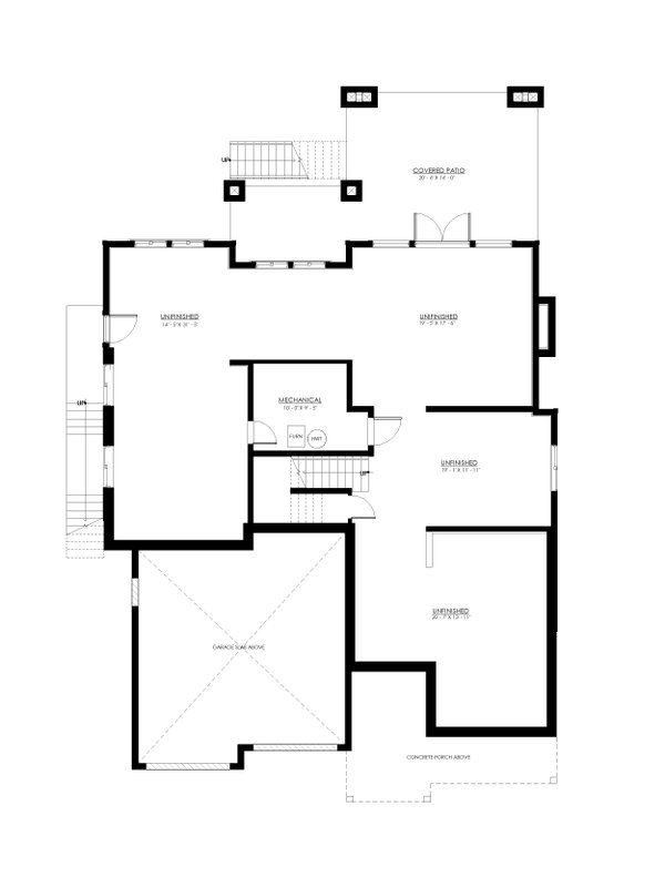 Craftsman Floor Plan - Lower Floor Plan #1114-83