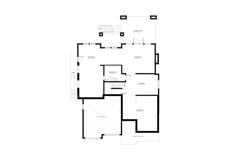 Home Plan - Floor Plan - Lower Floor for Craftsman House Plan #1114-83 - 4 bed, 2.5 bath