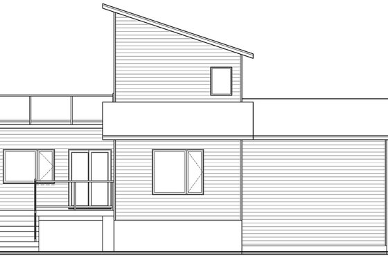 Exterior - Rear Elevation for Modern House Plan #23-2719 - 2 bed, 2 bath