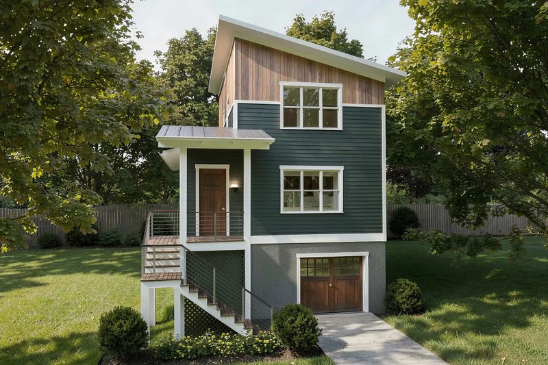 Architectural House Design - Exterior - Front Elevation 2 for Modern House Plan #79-323 - 3 bed, 2.5 bath