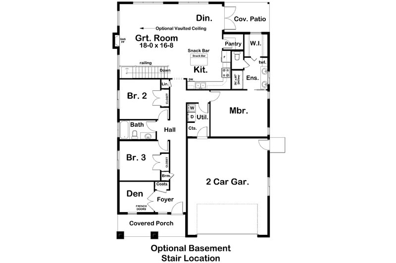 Architectural House Design - Floor Plan - Main Floor 1 for Contemporary House Plan #126-185 - 3 bed, 2 bath
