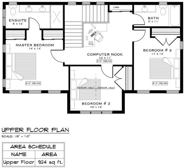 Home Plan - Farmhouse Floor Plan - Upper Floor Plan #1101-17