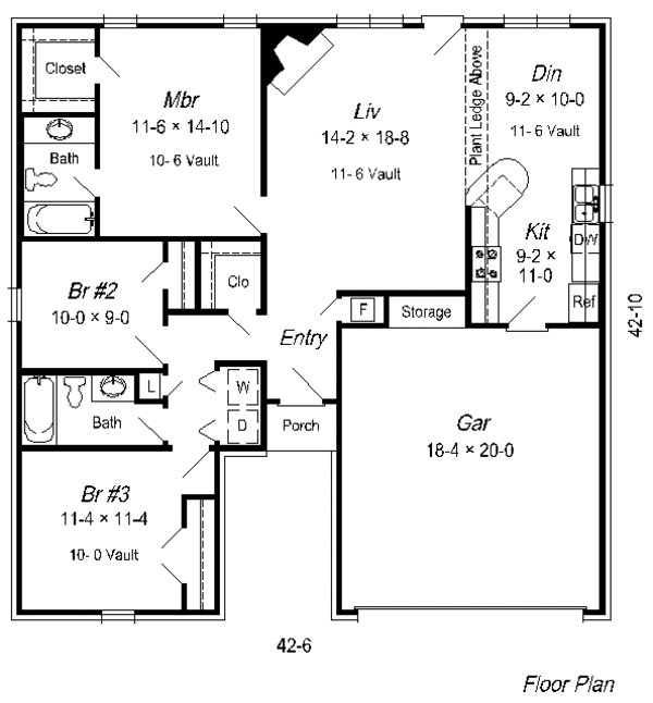 Cottage Floor Plan - Main Floor Plan #329-167