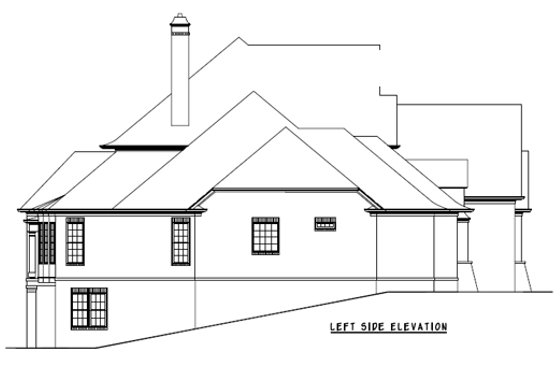 Exterior - Other Elevation for European House Plan #54-163 - 5 bed, 4.5 bath