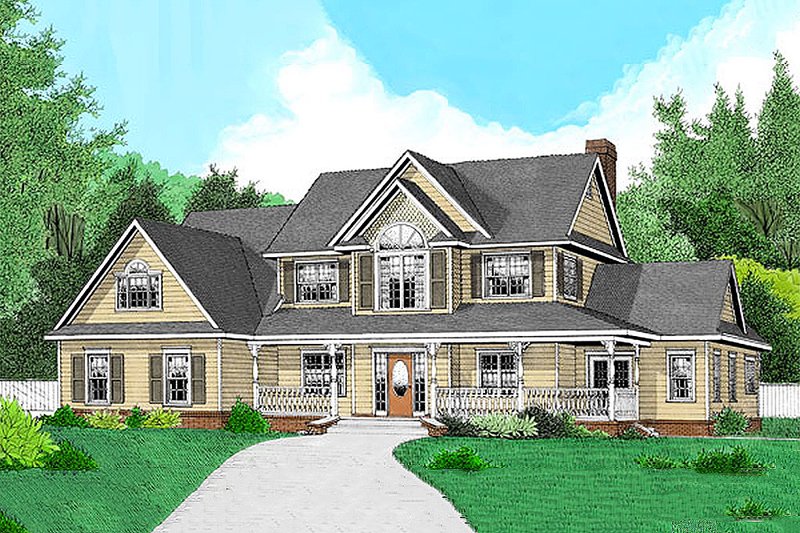 Country Style House Plan - 4 Beds 2.5 Baths 2302 Sq/Ft Plan #11-224