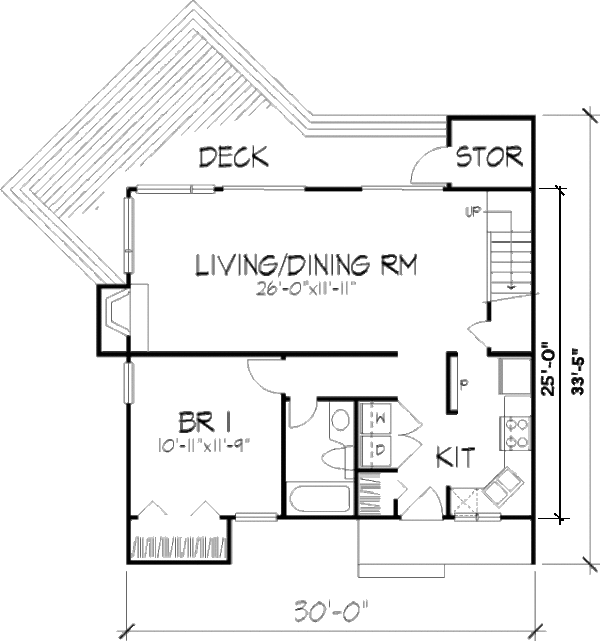 Architectural House Design - Cabin Floor Plan - Main Floor Plan #320-316