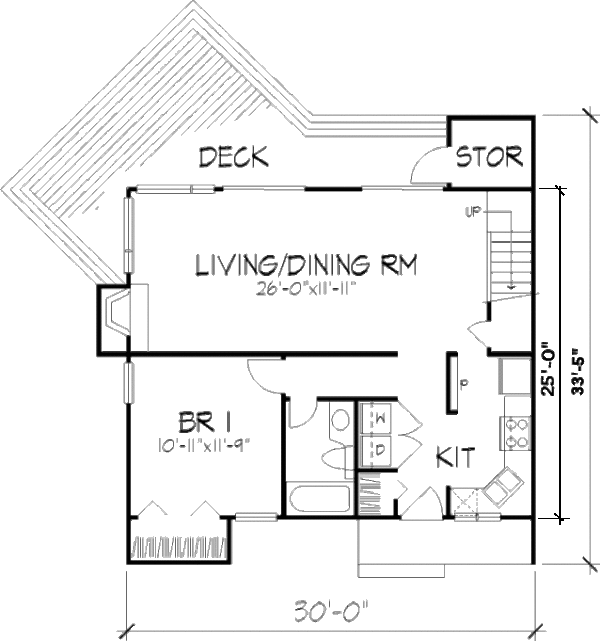 Home Plan - Cabin Floor Plan - Main Floor Plan #320-316