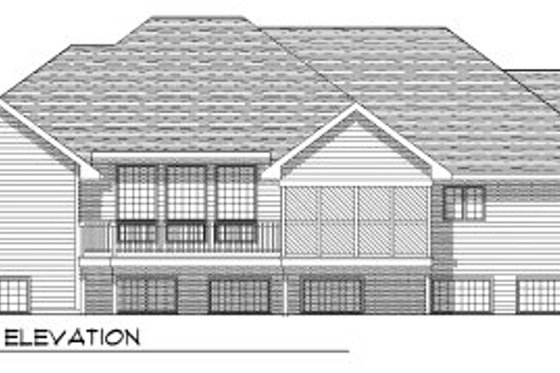 Exterior - Rear Elevation for Traditional House Plan #70-759 - 4 bed, 3.5 bath