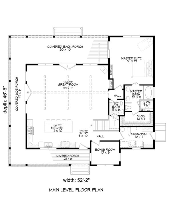 Country Floor Plan - Main Floor Plan #932-59