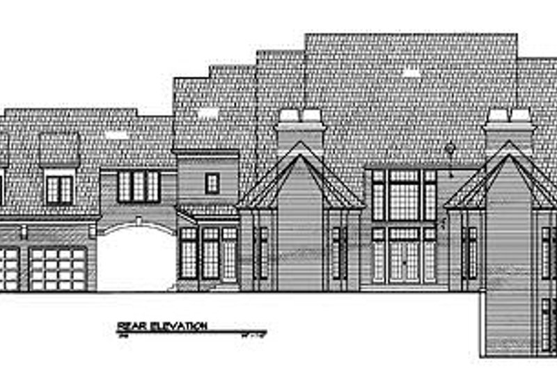 House Plan Design - Exterior - Rear Elevation for European House Plan #119-242 - 4 bed, 4.5 bath