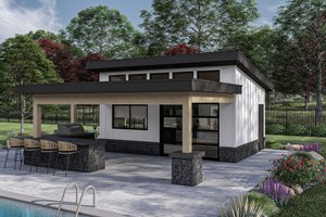 Exterior - Other Elevation for Modern House Plan #455-458, 0 bath