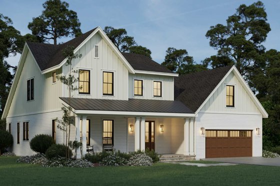 Exterior - Front Elevation 4 for Farmhouse House Plan #461-103 - 5 bed, 4 bath