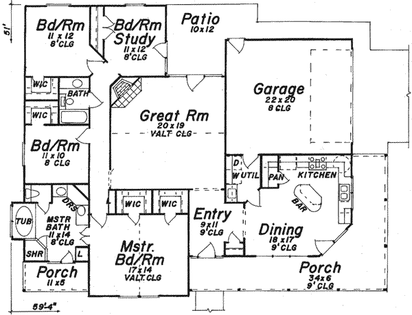 Dream House Plan - European Floor Plan - Main Floor Plan #52-192
