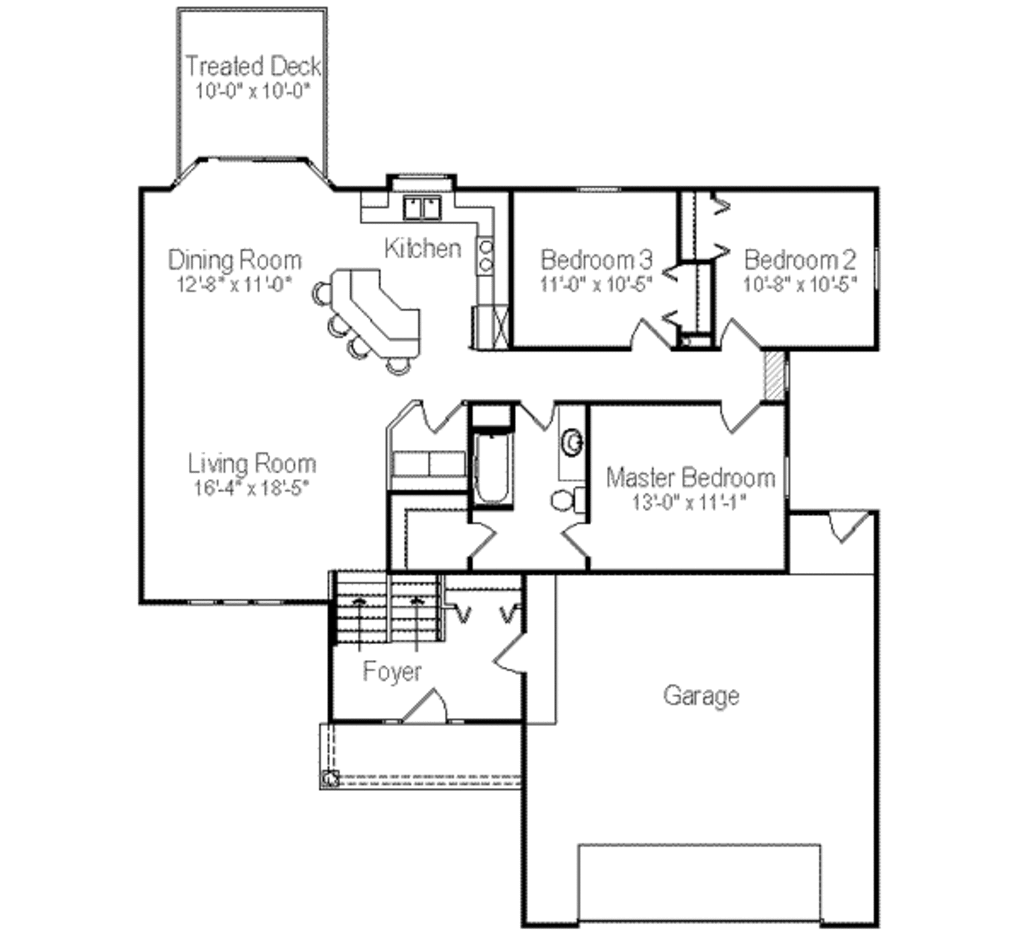 Traditional Style House Plan - 3 Beds 1 Baths 1379 Sq Ft Plan #49-184 