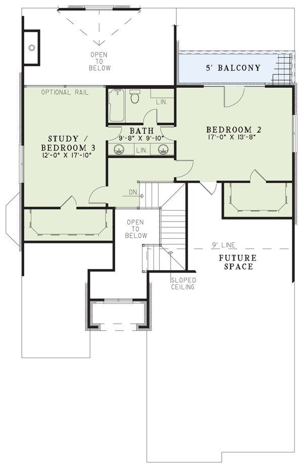 Architectural House Design - Traditional Floor Plan - Upper Floor Plan #17-3268