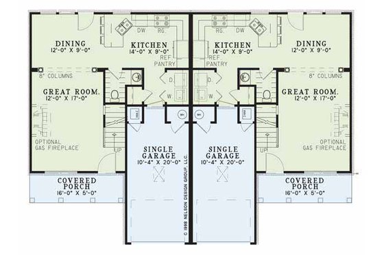 Floor Plan - Main Floor for Traditional House Plan #17-2012 - 3 bed, 2.5 bath