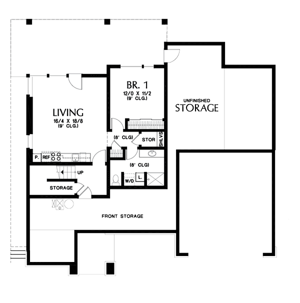 Home Plan - Contemporary Floor Plan - Lower Floor Plan #48-1013
