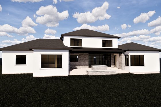 Exterior - Rear Elevation for Contemporary House Plan #920-72 - 6 bed, 5.5 bath