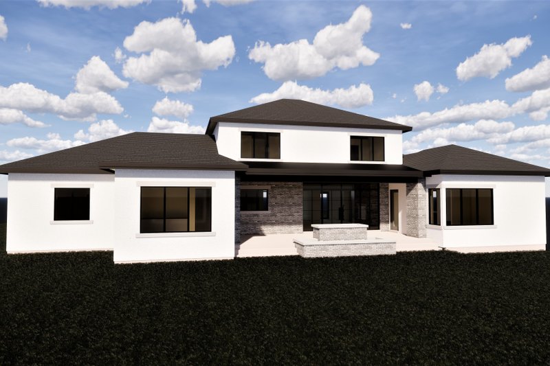 House Blueprint - Exterior - Rear Elevation for Contemporary House Plan #920-72 - 6 bed, 5.5 bath