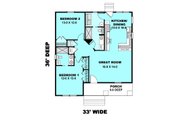Cottage Style House Plan - 2 Beds 2 Baths 1073 Sq/Ft Plan #44-178 