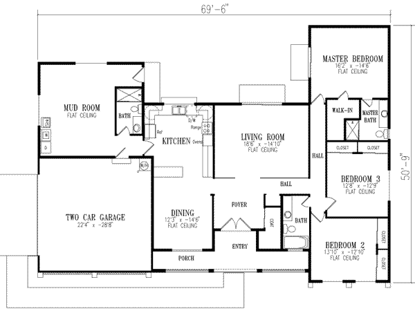 Architectural House Design - Adobe / Southwestern Floor Plan - Main Floor Plan #1-472