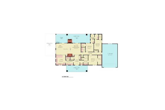Floor Plan - Main Floor for Farmhouse House Plan #119-476 - 3 bed, 2.5 bath